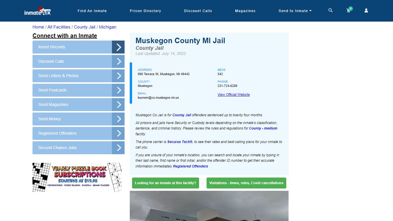 Muskegon County MI Jail - Inmate Locator - Muskegon, MI